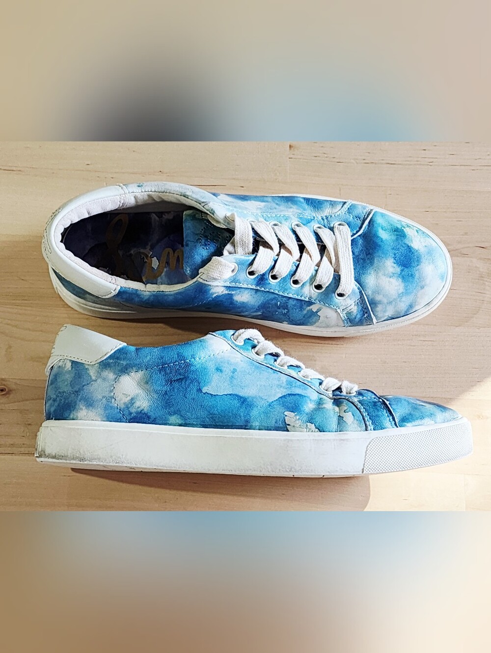 Sam Edelman | Ethyl Blue Watercolor Tue-Dye Low Top Sneakers | Size 8 US /38 EU